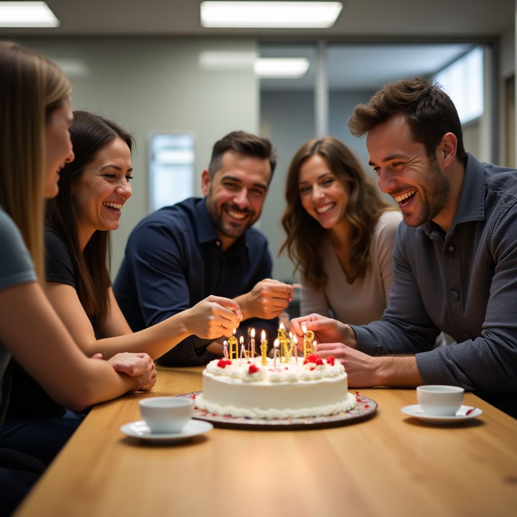 Team celebrating a milestone